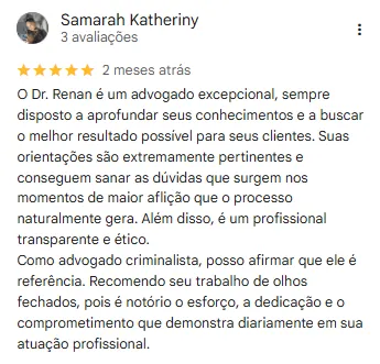 Depoimento de cliente (Google)