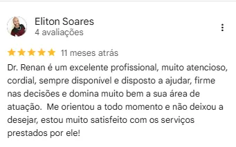 Depoimento de cliente (Google)